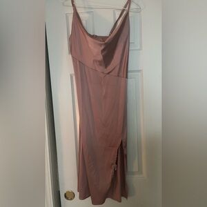 Dusty rose satin dress